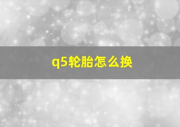 q5轮胎怎么换