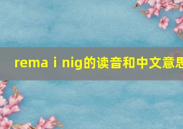 remaⅰnig的读音和中文意思