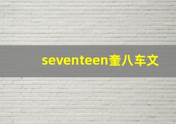 seventeen奎八车文