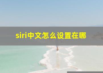 siri中文怎么设置在哪