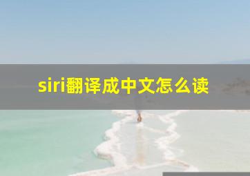 siri翻译成中文怎么读