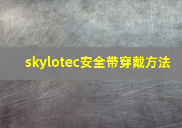 skylotec安全带穿戴方法