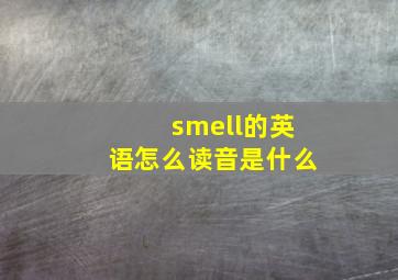 smell的英语怎么读音是什么