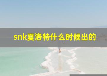 snk夏洛特什么时候出的