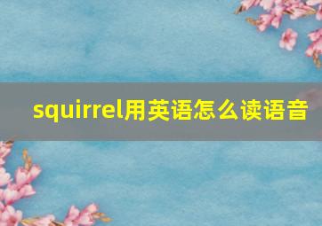 squirrel用英语怎么读语音