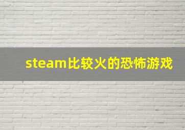 steam比较火的恐怖游戏