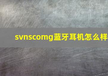 svnscomg蓝牙耳机怎么样