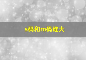 s码和m码谁大