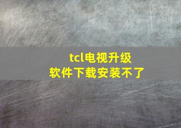 tcl电视升级软件下载安装不了