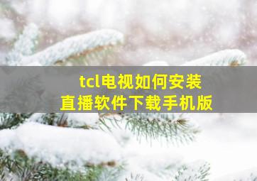 tcl电视如何安装直播软件下载手机版