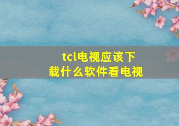 tcl电视应该下载什么软件看电视