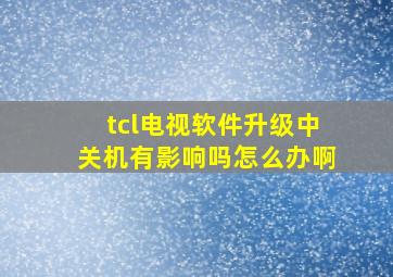 tcl电视软件升级中关机有影响吗怎么办啊