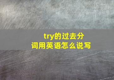 try的过去分词用英语怎么说写