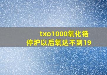 txo1000氧化锆停炉以后氧达不到19