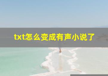 txt怎么变成有声小说了