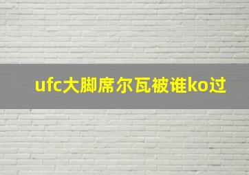 ufc大脚席尔瓦被谁ko过