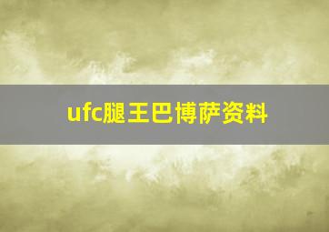 ufc腿王巴博萨资料