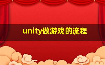 unity做游戏的流程