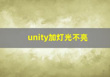 unity加灯光不亮