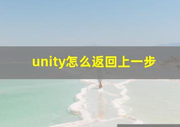 unity怎么返回上一步