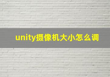 unity摄像机大小怎么调