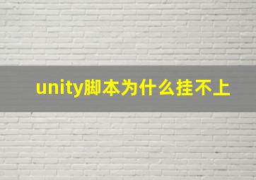 unity脚本为什么挂不上