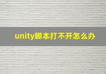 unity脚本打不开怎么办