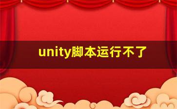 unity脚本运行不了