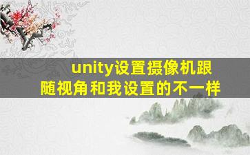 unity设置摄像机跟随视角和我设置的不一样