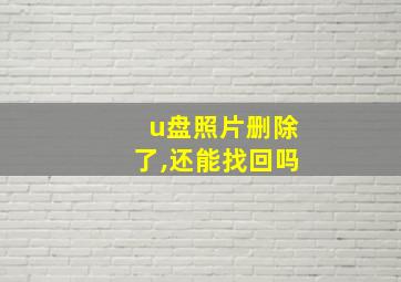 u盘照片删除了,还能找回吗