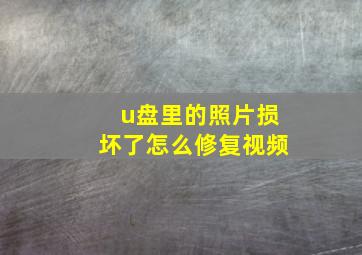 u盘里的照片损坏了怎么修复视频