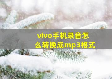 vivo手机录音怎么转换成mp3格式