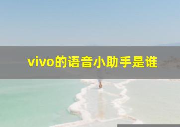 vivo的语音小助手是谁