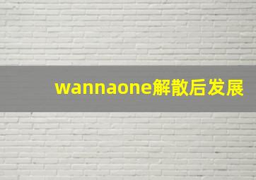 wannaone解散后发展