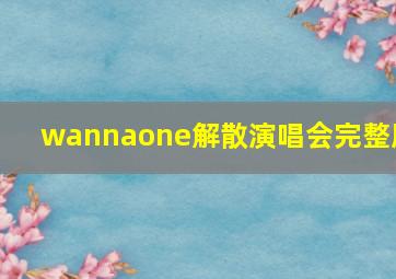 wannaone解散演唱会完整版