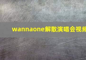 wannaone解散演唱会视频