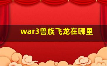 war3兽族飞龙在哪里