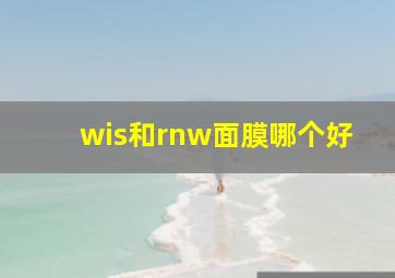 wis和rnw面膜哪个好