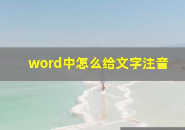 word中怎么给文字注音