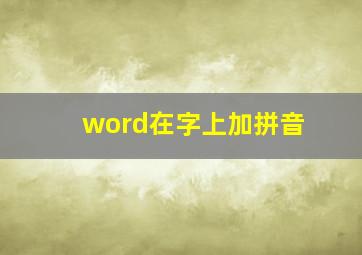 word在字上加拼音