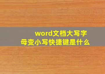 word文档大写字母变小写快捷键是什么