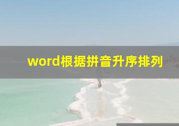 word根据拼音升序排列