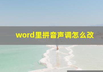 word里拼音声调怎么改