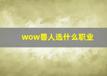 wow兽人选什么职业