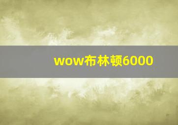 wow布林顿6000