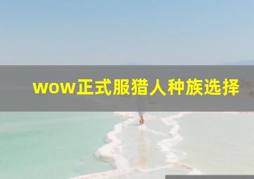 wow正式服猎人种族选择