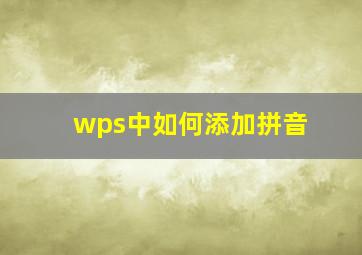 wps中如何添加拼音