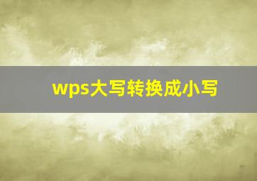 wps大写转换成小写