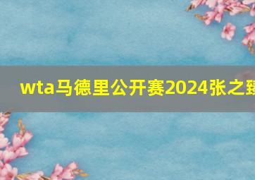 wta马德里公开赛2024张之臻