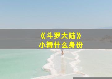 《斗罗大陆》小舞什么身份